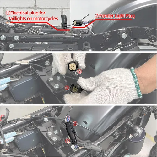 Miniatura 8 de TCT-MOTORPARTS Alforjas alargadas de 5 pulgadas con tapas de altavoces de 5x7" y sistema de guardabarros trasero LED para Harley Touring Street Road