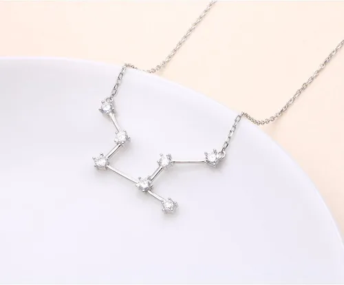 Miniatura 4 de Collar de plata de ley 925 con circonita cúbica, astrología, 12 constelaciones, signo del horóscopo, astrología, estrella del zodiaco, joyería
