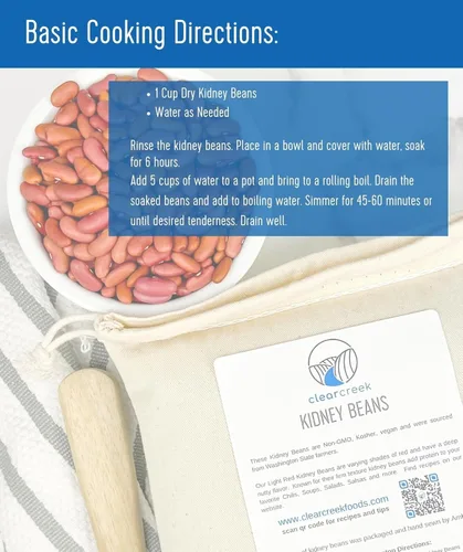 Miniatura 3 de CLEAR CREEK Frijoles certificados sin residuos de glifosato cultivados en Washington 25 libras Sin OMG Kosher Vegano No irradiado