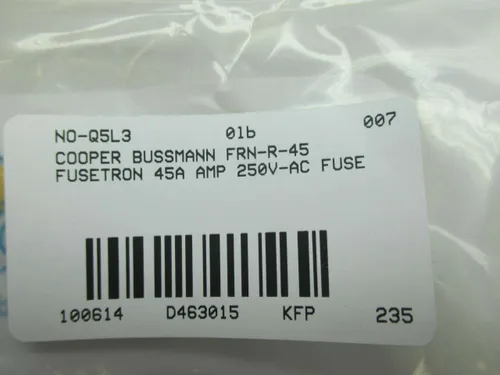 Miniatura 7 de LOTE 3 COOPER BUSSMANN FRN-R-45 FUSETRON 45A AMP 250V-AC FUSIBLE D463015