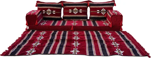 Miniatura 44 de Sofá de piso modular hecho a mano arabicsofa – Asiento oriental Majlis con cojines de respaldo