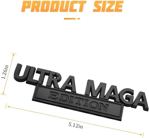 Miniatura 2 de AICEL Ultra MAGA Edition Emblemas, calcomanías 3D elevadas de metal completo, etiquetas clásicas de personalidad con adhesivo fuerte, calcomanías