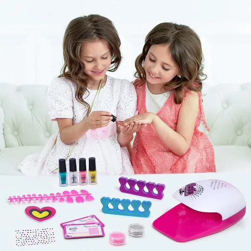 Miniatura 7 de Golray Kit de spa y uñas para niños, regalo para niñas de 5, 6, 7, 8 a 12 años, juguetes de manicura y pedicura, salón de arte, burbujas de masaje