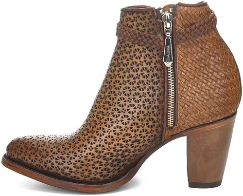 Miniatura 4 de Botines Cuadra para mujer en piel bovina con perforaciones con cremallera