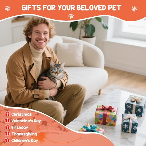 Miniatura 7 de Juguetes interactivos para gatos de interior Adulto con cola de pluma, sonidos de ratón conmutables, juguetes de enriquecimiento para gatitos