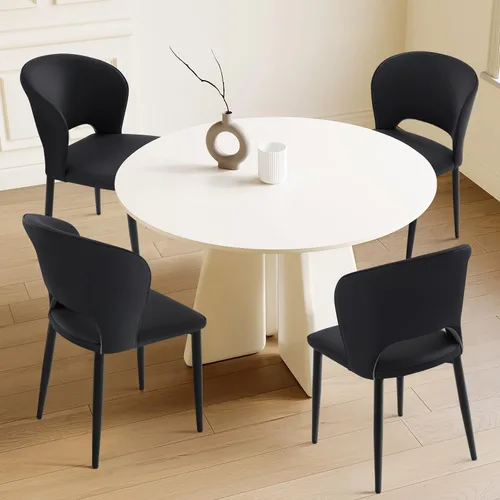 Miniatura 7 de Homcosan Juego de 4 sillas de comedor, modernas sillas de cocina con estructura cruzada y exquisito diseño de tuberías, fácil montaje, sillas