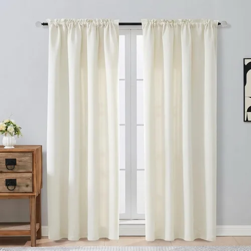 Miniatura 74 de OVZME Cortinas opacas turquesa para tratamiento de ventanas pequeñas, cortinas cortas con bloqueo de luz para ventana de cocina sobre el fregadero