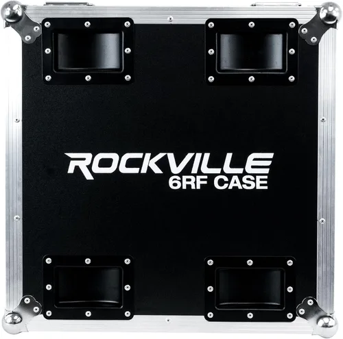 Miniatura 4 de Rockville Funda de carga para carretera 6Rf para (8) luces de batería par 6Rf, diseño apilable, espuma a prueba de golpes, ruedas integradas