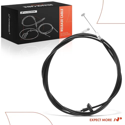 Miniatura 8 de A-Premium Cable de liberación del capó delantero sin mango compatible con Honda Civic 1992 1993 1994 1995, 91.1 pulgadas