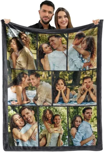 Miniatura 21 de MeMoShe Mantas personalizadas con fotos, regalos personalizados para parejas, manta de foto personalizada, regalos personalizados de "Te quiero
