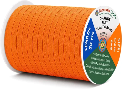 Miniatura 19 de Mandala Crafts - Rollo de cordón elástico plano para costura y manualidades Blanco