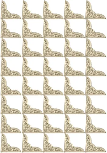 Miniatura 9 de 40pcs Práctico Metal Bronce Libro Esquina Protectores Artesanía Cuaderno Marco de Fotos Álbumes Scrapbooking (Plata)