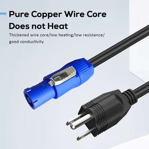 Miniatura 4 de Cable de alimentación de CA de 3 clavijas NEMA 5-15P a PowerCON 20 A, conector macho de entrada PowerCon de 3 pines a NEMA 5-15P, cable