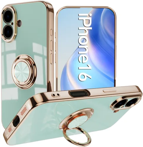 Miniatura 30 de Compatible con iPhone 11 Kickstand, anillo de rotación de 360 grados integrado con borde de oro rosa brillante que funciona con soporte magnético