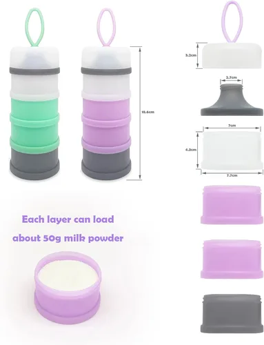 Miniatura 6 de Dosificador de fórmula para bebés, contenedor de fórmula, contenedor portátil de leche en polvo, contenedor de almacenamiento de viaje
