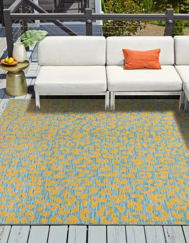 Miniatura 58 de Unique Loom Outdoor Safari Collection Alfombra de área - Leopardo (4 pies 1 pulgada x 6 pies 1 pulgada rectangular, gris claro/gris)