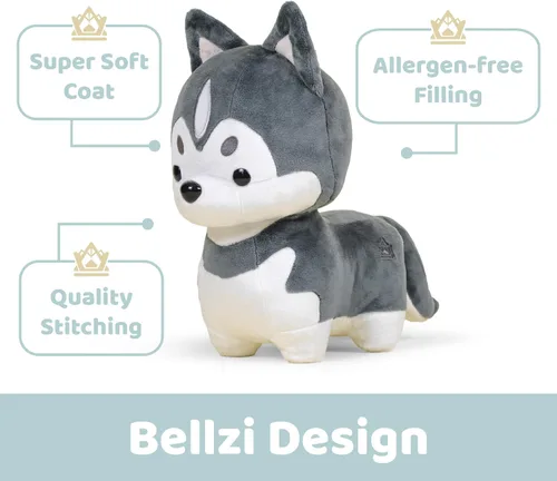 Miniatura 6 de Bellzi Husky siberiano – Juguete de peluche lindo de 6.5 pulgadas – Suave y adorable regalo de peluche para perros – Regalo perfecto para todas