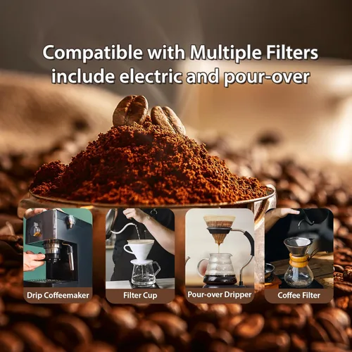 Miniatura 7 de PakTalk 300 unidades de filtros de café en cono #4, filtros de café de papel marrón natural de 4 conos para café de filtro y cafetera de goteo