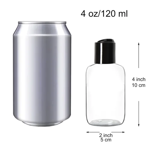 Miniatura 2 de Youngever Paquete de 12 recipientes vacíos de 4 onzas con tapa de disco, botellas de plástico con tapa abatible superior de disco, botellas