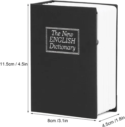 Miniatura 6 de Libro con cerradura de llave, libro de diversión portátil, libro falso, caja oculta, contenedor interior de metal con 2 llaves ahuecadas libro