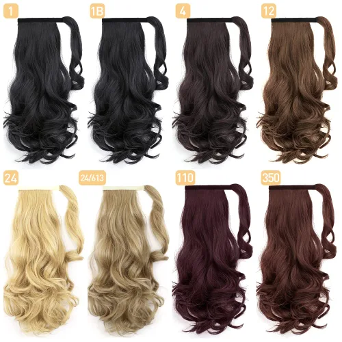 Miniatura 8 de Auburn - Extensiones de cabello con clip de cola de caballo, extensiones de cola de caballo de 16 pulgadas, rizadas, onduladas, sintéticas