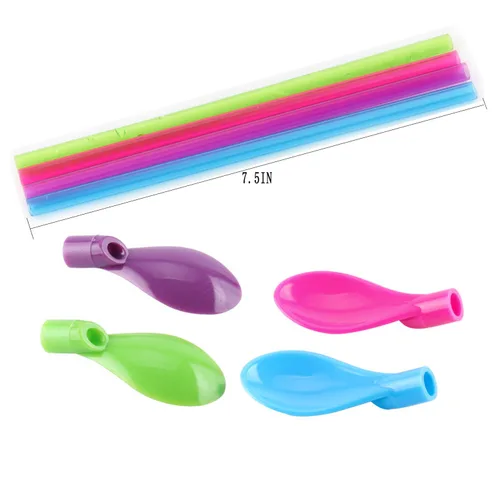 Miniatura 3 de Juego de 40 pajitas de plástico duro de 9 pulgadas, popotes desmontables de cocina, cuchara para agitar, cuchara de café (4 colores)