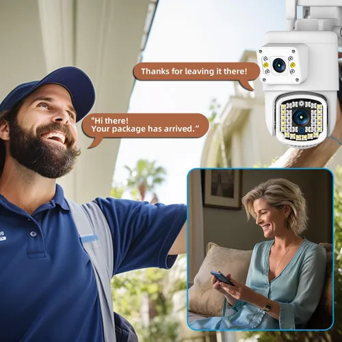 Miniatura 4 de Cámara de seguridad PTZ para exteriores con doble lente, cámara de vigilancia WiFi de 4MP con visión nocturna, detección de movimiento, seguimiento