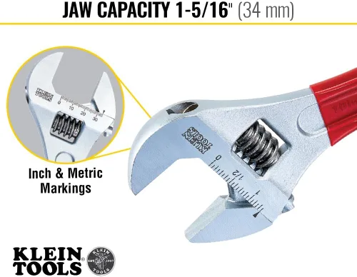 Miniatura 3 de Klein Tools 507-10 llave inglesa ajustable de capacidad extra, 10 pulgadas