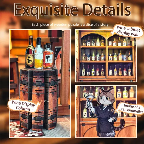 Miniatura 5 de Izakaya - Kits de rincón de libros de bricolaje japonés, rompecabezas de madera 3D para adultos, adolescentes, novia, compañeros de clase y familia