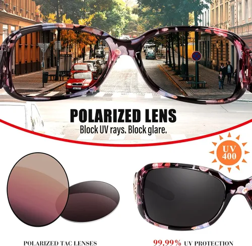 Miniatura 5 de FIMILU Gafas de sol polarizadas para mujer, protección UV400, gafas envolventes de moda, decoración de mariposa, accesorios de moda