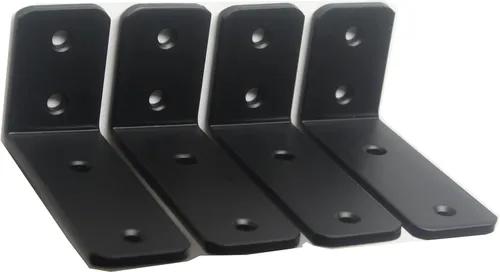Miniatura 16 de Paquete de 2 soportes de estante en L de 6 pulgadas de largo x 4 pulgadas de alto x 1.5 pulgadas de ancho, 5 mm de grosor, soportes de estante