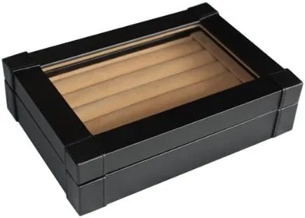 TimelyBuys Caja de gemelos de piel sintética negra y organizador de anillos, joyero para gemelos, regalo del día del padre