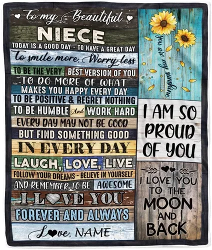 Miniatura 17 de Manta personalizada con texto en inglés «To My Niece», de Aunt Auntie Uncle Always Remember How Much I Love You Moon Butterfly Birthday Christmas