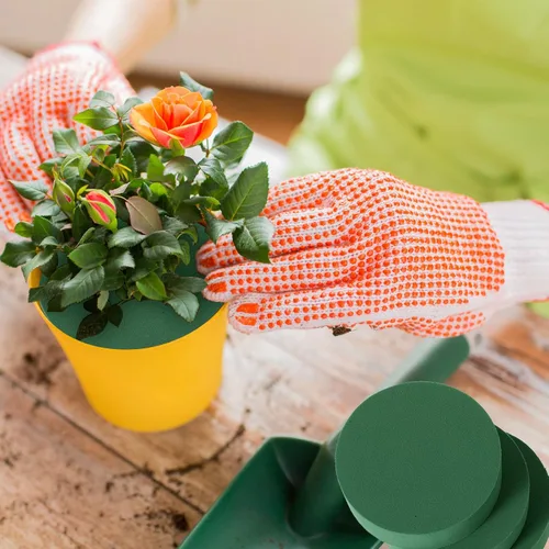 Miniatura 6 de Boao 24 piezas de espuma floral redonda, ladrillos de espuma floral húmeda, espuma de flores verdes, kit de arreglo floral para bodas, decoración