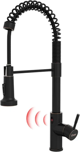 Miniatura 20 de GIMILI - Grifo de cocina sin contacto con resorte y rociador extraíble, sensor de movimiento, activado de manos libres inteligente, una sola manija