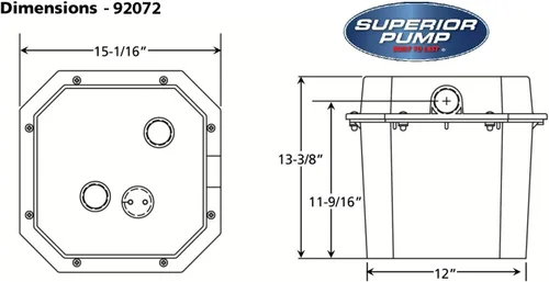 Miniatura 2 de Superior Pump 92072-U Sistema de bomba de drenaje remoto de fregadero de 1/3 HP, color negro