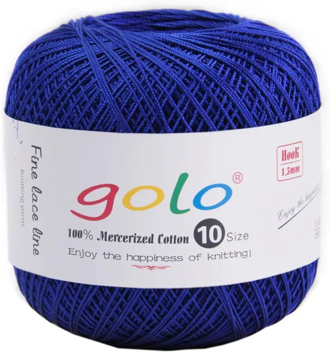 Miniatura 75 de Golo - Bolas de hilo para crochet de algodón tamaño 10, color algodón para crochet D-Fresa D078-fresa
