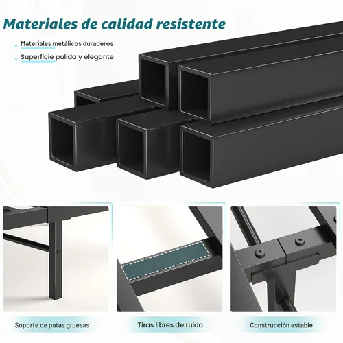 Miniatura 7 de EnHomee Base de cama de plataforma de metal tamaño Queen, cabecero alto de 54" y luces LED, cabecero y piecero vintage victoriano, almacenamiento