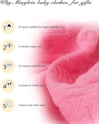 Miniatura 4 de Mioglrie Conjunto de ropa de bebé para niña, tops y pantalones, ropa para niñas pequeñas, sudaderas para bebés
