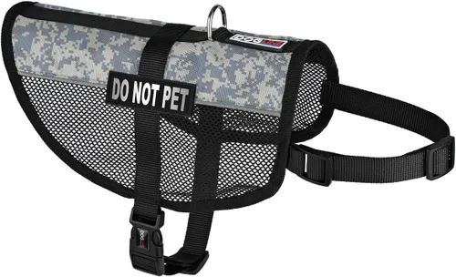 Miniatura 11 de DogLine 13"-16" maxaire Malla Chaleco para perros y 2 NO extraíbles Pet Parches, Negro