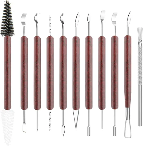 Kit de herramientas de escultura de arcilla de 11 piezas, herramientas de arcilla polimérica para cerámica, herramienta de cerámica de doble cabezal