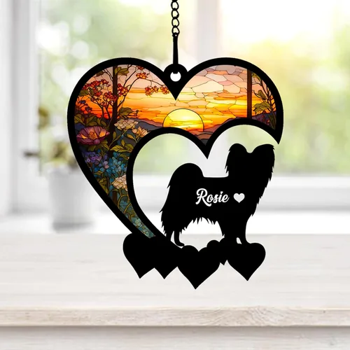 Miniatura 19 de NAZENTI Atrapasoles personalizado de sabueso afgano, adorno conmemorativo personalizado para la pérdida de mascotas, regalo de condolencia