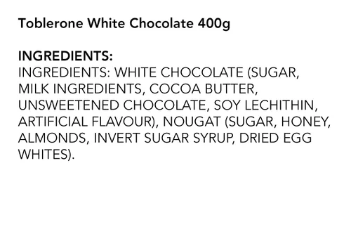 Miniatura 2 de Toblerone Chocolate Blanco, 100g (3.52 oz.)