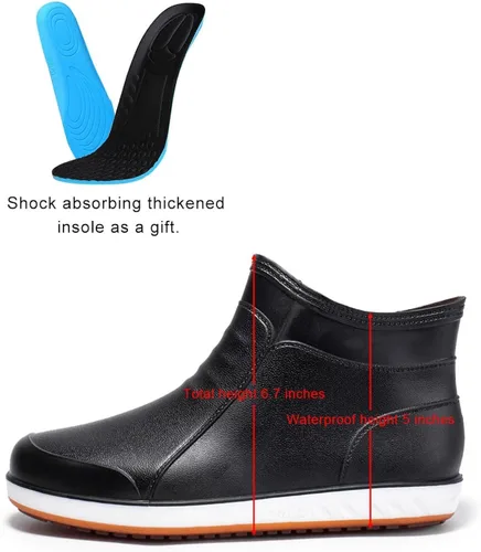 Miniatura 3 de Waterproof Rain Boots, Shock absorbing soft insole,Garden rain Shoes with Rubber Insulated Outsole, Anti Slip Resistant Booties for fishing,Outdoor
