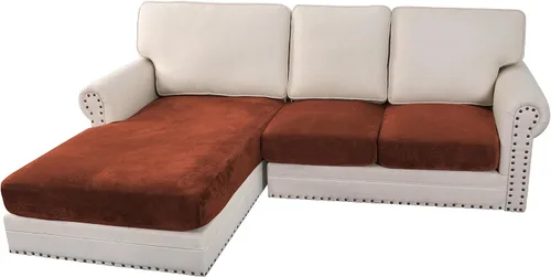 Miniatura 15 de H.VERSAILTEX - Funda de terciopelo elástica y afelpada para protección de cojines de sofá biplaza, silla o sofá, 2 piezas, tamaño grande, color gris