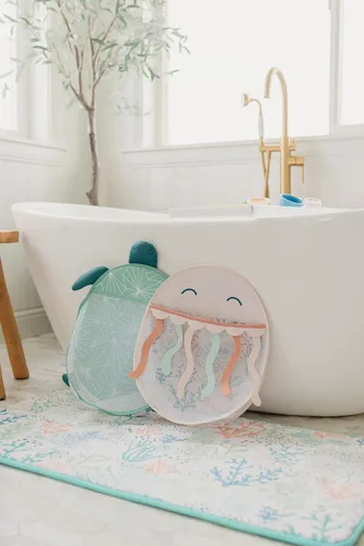Miniatura 3 de Copper Pearl Oceana - Organizador de juguetes de baño con ventosas de malla extra grande para bañera, red de almacenamiento de juguetes de baño
