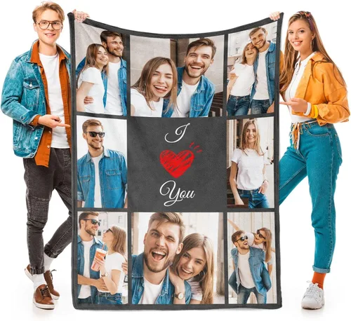 Miniatura 11 de inkArts Mantas personalizadas con fotos para la familia, manta de fotos personalizada, mantas personalizadas con fotos como regalos para Navidad, 8