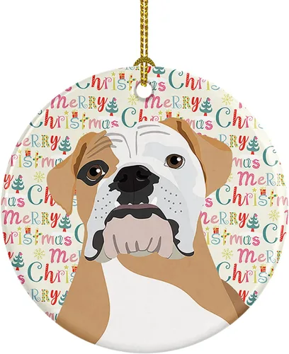 Miniatura 117 de Caroline's Treasures Bulldog Francés Azul de Navidad Adorno de Cerámica Decoraciones Colgantes para Árbol de Navidad para Hogar Navidad, Festividad