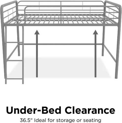 Miniatura 8 de DHP Jett Junior Cama de Metal Completa para Desván, Plateada