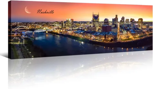 Miniatura 9 de Atlanta Skyline - Arte de pared para sala de estar, lienzo de paisaje urbano, decoración moderna para el hogar, imágenes panorámicas, edificio